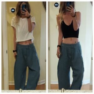 NWT Free People Cool Harbor Wide Leg Barrel Style Pant Xs Oversized